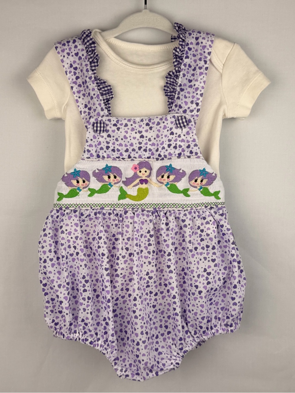 Vintage Lilac Mermaid Smocked Bubble Romper - Kids